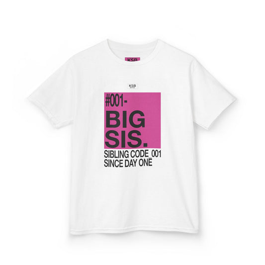 Geschwister-Shirt für Kinder - "#001 BIG SIS - SIBLING CODE_001 SINCE DAY ONE"