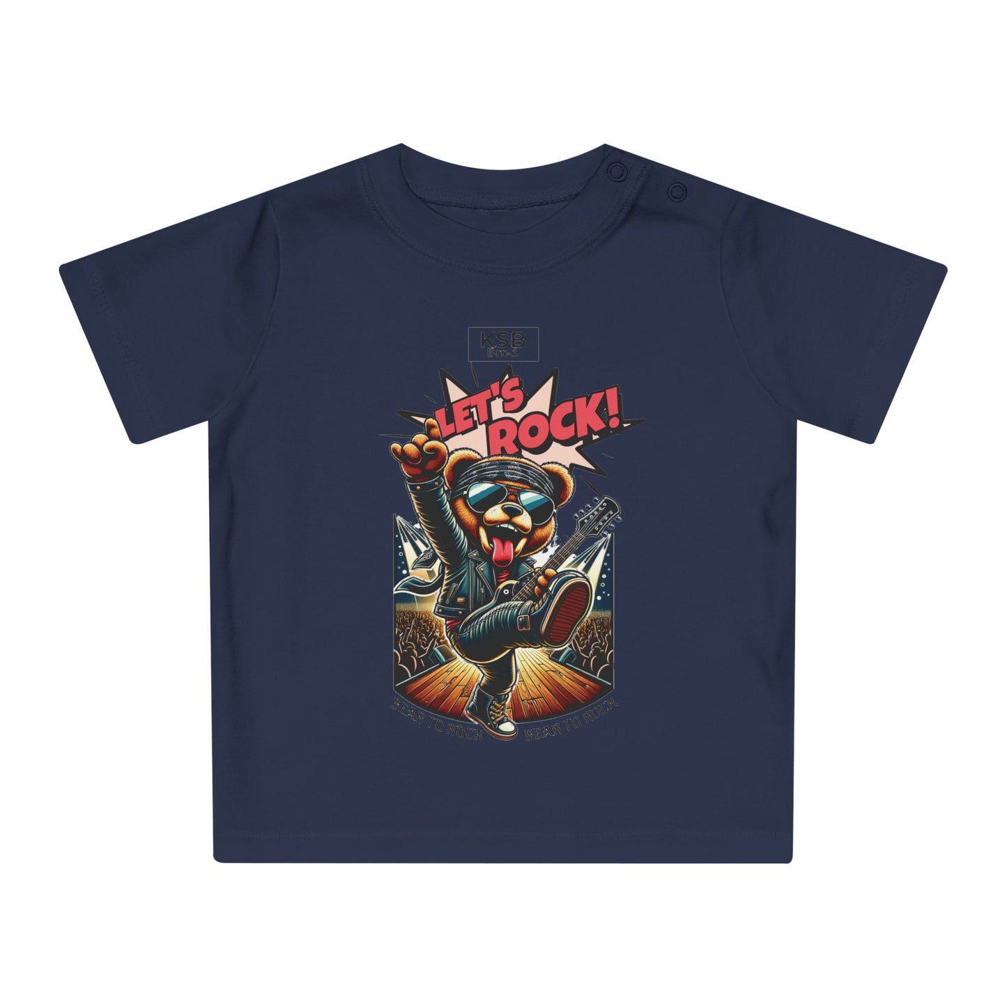Baby T-Shirt Navy mit Rocker-Bär