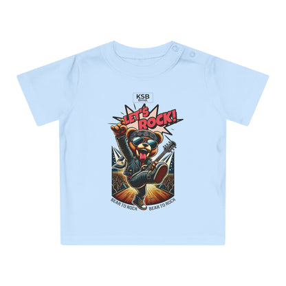Baby T-Shirt Hellblau mit Rocker Bär