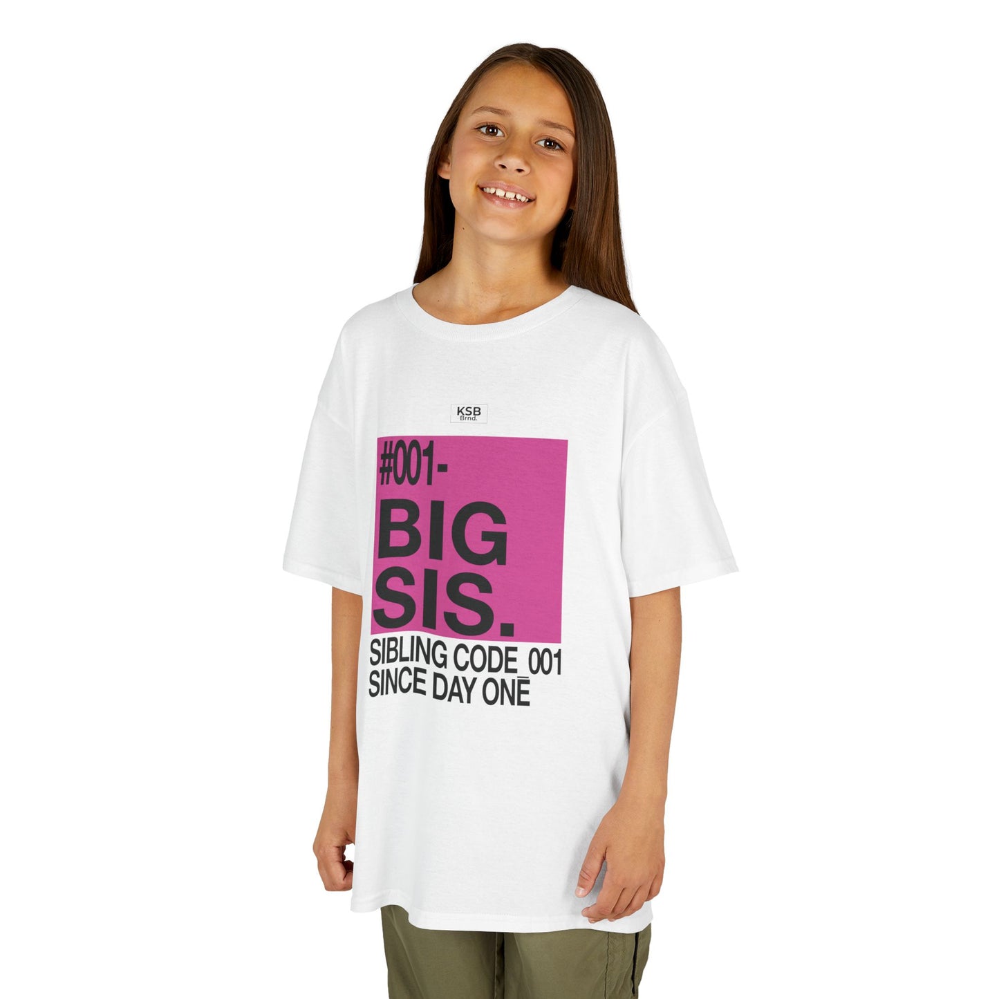 Geschwister-Shirt für Kinder - "#001 BIG SIS - SIBLING CODE_001 SINCE DAY ONE"