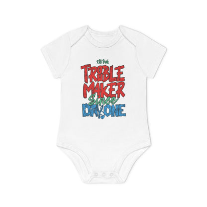 KSB Brnd. Kurzarm Baby Body | "TROUBLEMAKER SINCE DAY ONE"