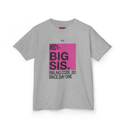 Geschwister-Shirt für Kinder - "#001 BIG SIS - SIBLING CODE_001 SINCE DAY ONE"