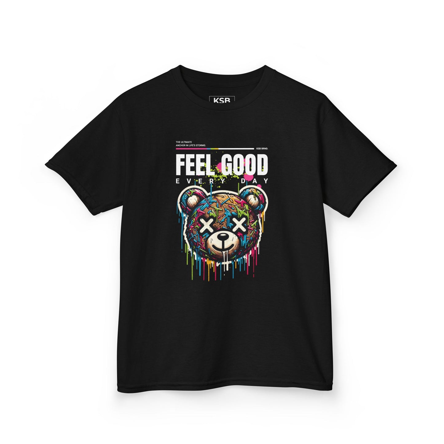 KSB Brnd. Kinder Streetwear T-Shirt | "FEEL GOOD EVERY DAY" mit Teddy-Print