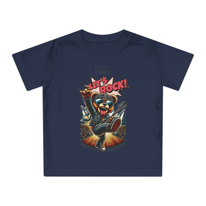 Baby T-Shirt Navy mit Rocker-Bär