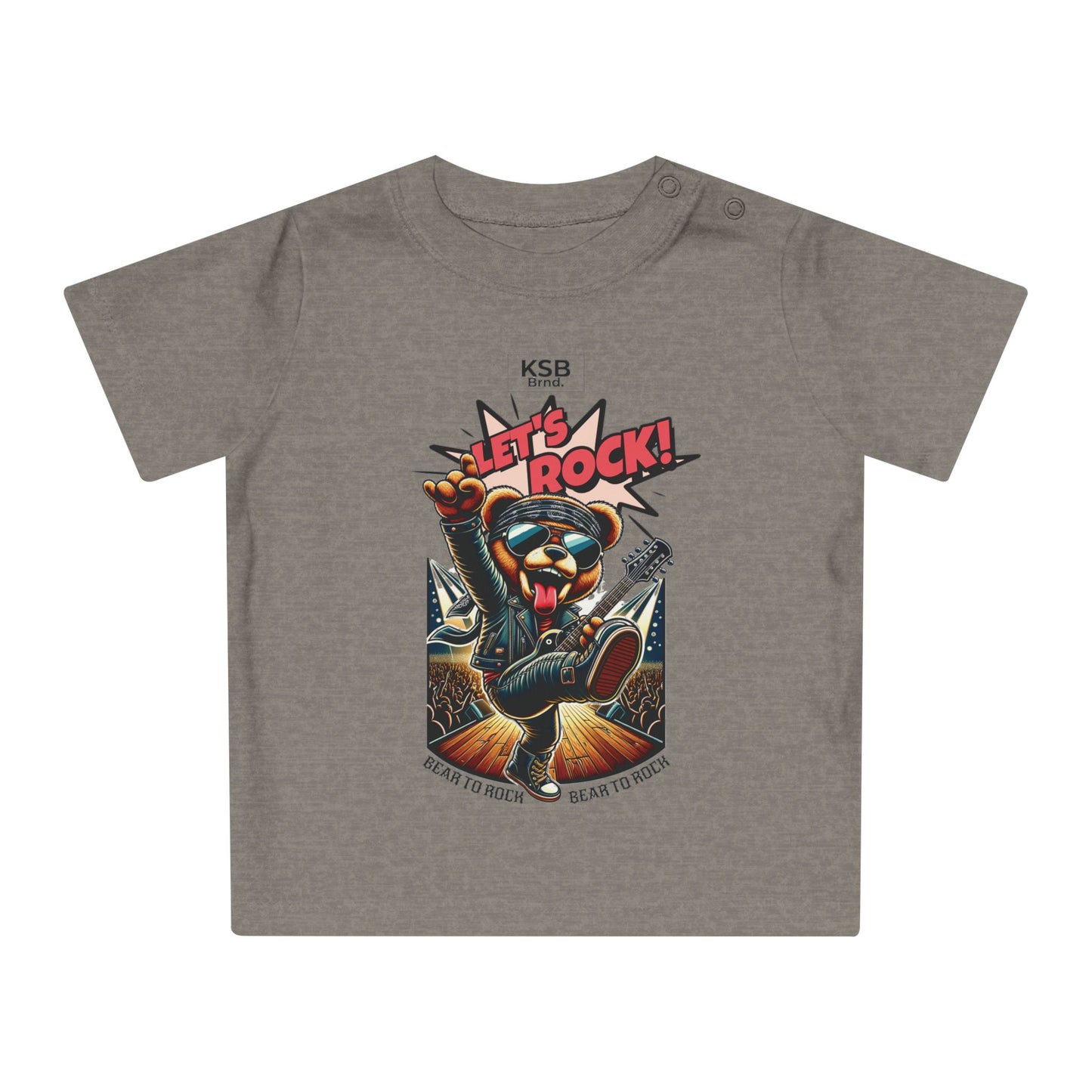 Baby T-Shirt Grau mit Rocker Bär