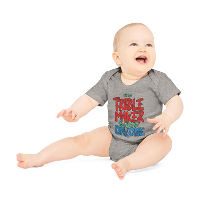 KSB Brnd. Kurzarm Baby Body | "TROUBLEMAKER SINCE DAY ONE"